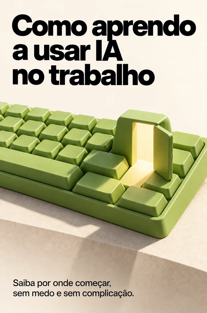 Capa do minicurso Como aprendo a usar IA no trabalho